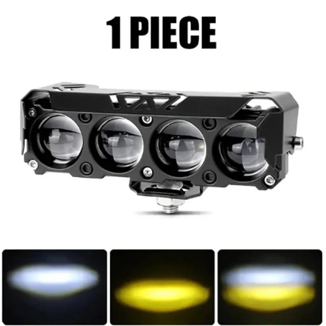 LED Yellow/White Motorcycle Driving Fog Lights Bar 1 Pcs 5Inch Offroad Driving Lights Pod Light Work Auxiliary Lights 12-24V Universal fit for Motorcycle Truck Vehicle ATV SUV UTV 4WD Boat Tractor Waterproof, Aluminum Body