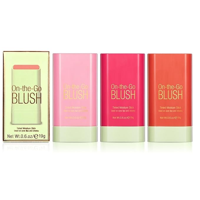 Pixi Makeup Blush Stick Tinted Moisture Stick, Shadow Lips Cheek Blusher Creamy Makeup Long Lasting Natural Nude Makeup for All Skin