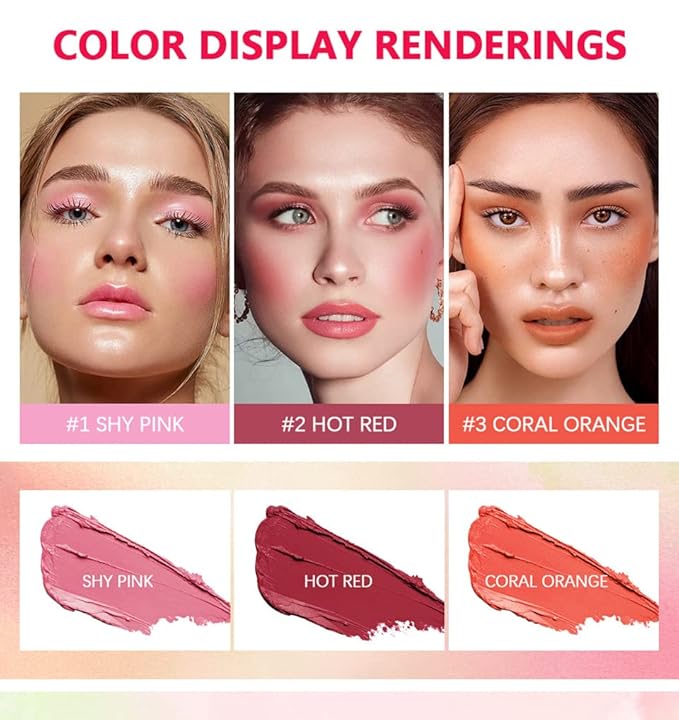 Pixi Makeup Blush Stick Tinted Moisture Stick, Shadow Lips Cheek Blusher Creamy Makeup Long Lasting Natural Nude Makeup for All Skin