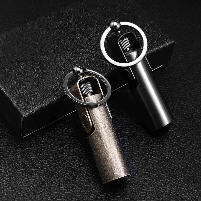 Ultimate Fire Starter: Flint Match Lighter Keychain - Your Lifesaver in Camping & Survival Gear