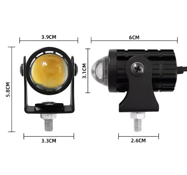 Mini Fog Light: Maximum Visibility for Motorcycles, Cars & Jeeps pack of 2