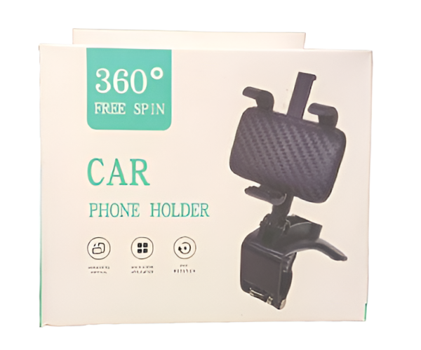 Car Smart Phone Holder – 360 Free Spin - Rotateable Strong Grip Mobile Holder For Cars