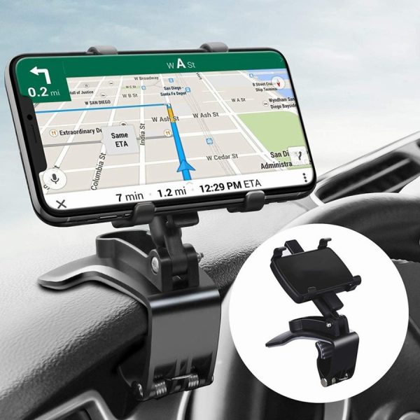 Car Smart Phone Holder – 360 Free Spin - Rotateable Strong Grip Mobile Holder For Cars