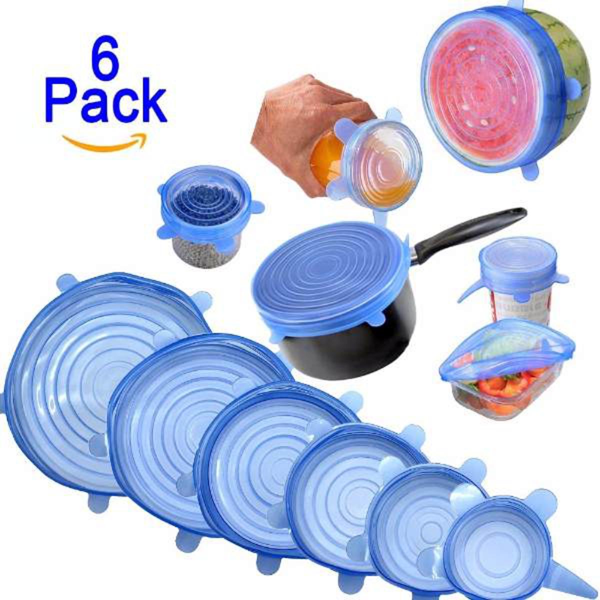 12 pic Of Reusable Silicone Lids for Freshness and Convenience!