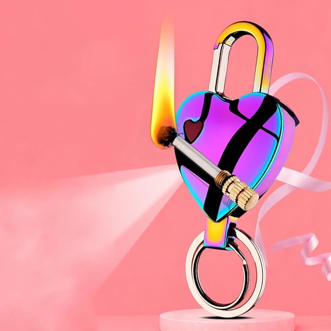🔥Portable Match Lighter Love Keychain Lighter Portable Waterproof Flint fire Starter Match Reusable Match Lighter🔥