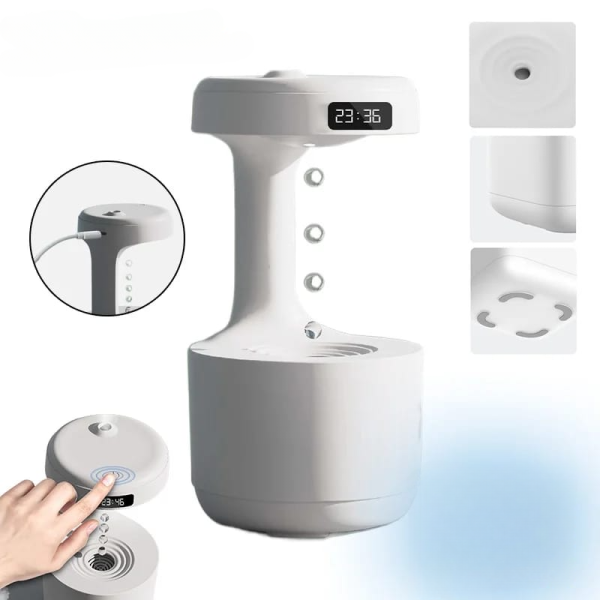 Smooth Sailing Antigravity Humidifier | Ultra-quiet Room Humidifier, Anti Gravity Usb Mini Humidifier, Water Drop Light Effects