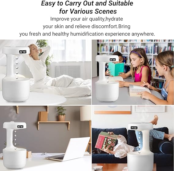 Smooth Sailing Antigravity Humidifier | Ultra-quiet Room Humidifier, Anti Gravity Usb Mini Humidifier, Water Drop Light Effects