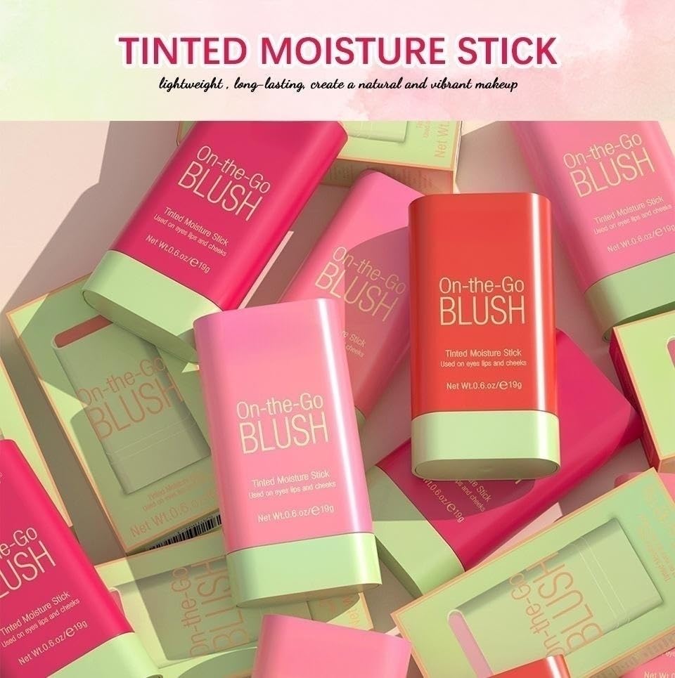 Pixi Makeup Blush Stick Tinted Moisture Stick, Shadow Lips Cheek Blusher Creamy Makeup Long Lasting Natural Nude Makeup for All Skin
