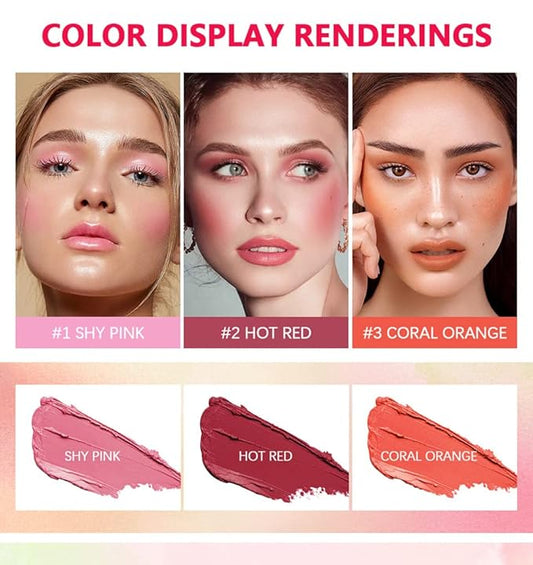 Pixi Makeup Blush Stick Tinted Moisture Stick, Shadow Lips Cheek Blusher Creamy Makeup Long Lasting Natural Nude Makeup for All Skin