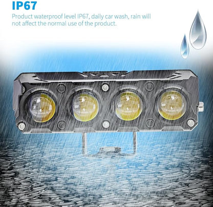 LED Yellow/White Motorcycle Driving Fog Lights Bar 1 Pcs 5Inch Offroad Driving Lights Pod Light Work Auxiliary Lights 12-24V Universal fit for Motorcycle Truck Vehicle ATV SUV UTV 4WD Boat Tractor Waterproof, Aluminum Body
