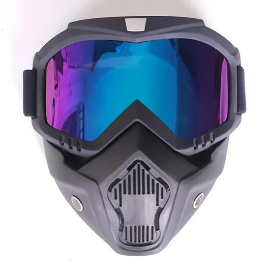Detachable Motorcycle Goggles with Full Face Mask