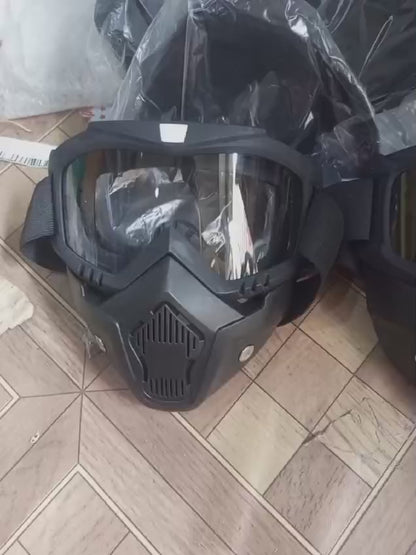 Detachable Motorcycle Goggles with Full Face Mask